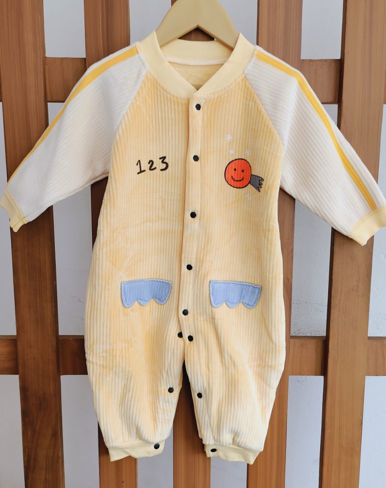 Winter Wear-Woolen Romper-Yellow 123 Smiley