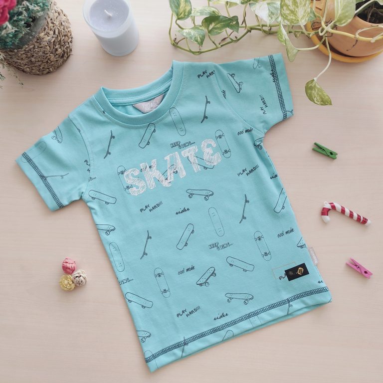 Boys T-Shirt-Skate-Green