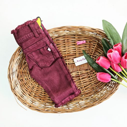 Girls Capri Jeans -RR3084M - Maroon