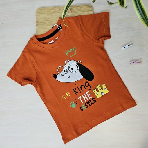 Boys T-Shirt -LN01- The King - Brown