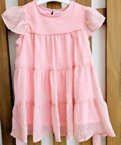 Girls Half Sleeve Frock - HW00- Pink