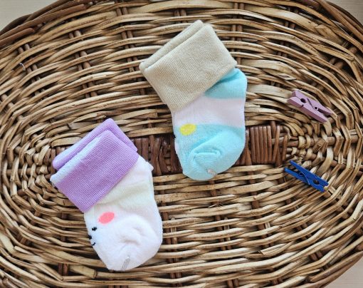 SOCKS SET of 2 - Sky Blue & Light Pink