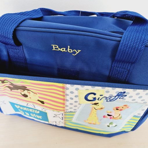 Multi Purpose Baby Diaper Mother Maternity Bag - Navy Blue Giraffe - Image 2