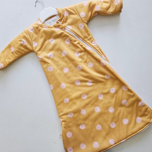 Sleeping Bag -Yellow with Peach Dot