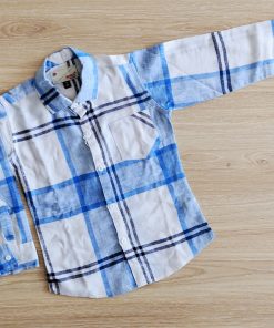Shirt Full Sleeve -SP0778-2- White with Blue Stripes