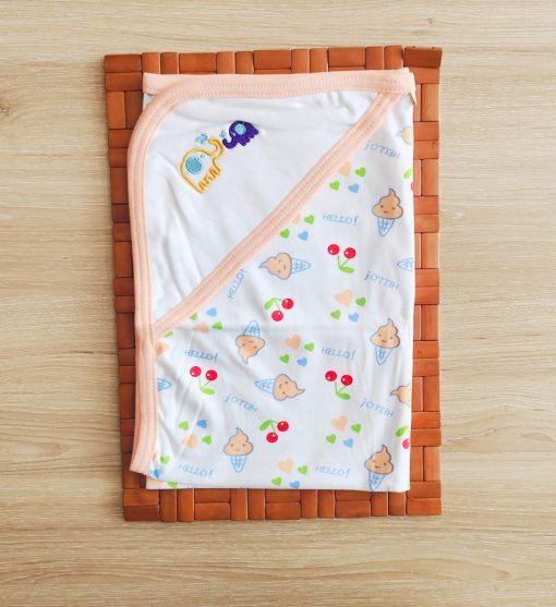 Hooded Blanket - Orange ice cream - HT01 - 80x80cms