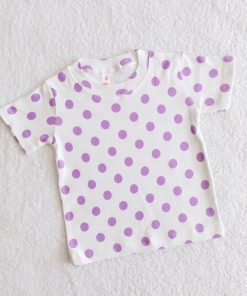 Boys T-Shirt - TS3 - WHITE and VIOLET DOT