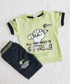 T-shirt and Shorts Set-FIRSTDAY-9721-Green