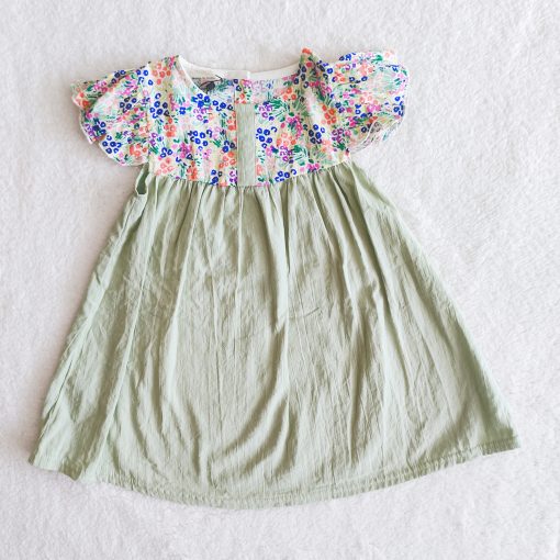 Girls frock - MLF01-Sage green