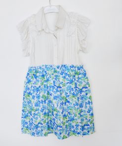 Cotton Frocks - KWO- White & Blue Floral