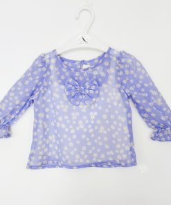 Girls Short Top - ORK1 - Violet floral