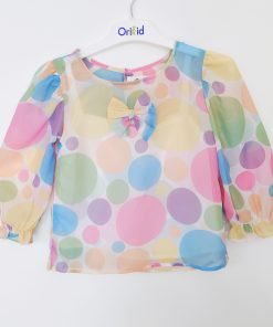 Girls Short Top - ORK1 -Colour polka dot