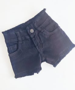 Girls Denim Shorts -RR5661-BLACK