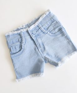Girls Denim Shorts -RR5661-LIGHT BLUE