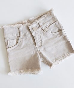 Girls Denim Shorts -RR5661-CREAM