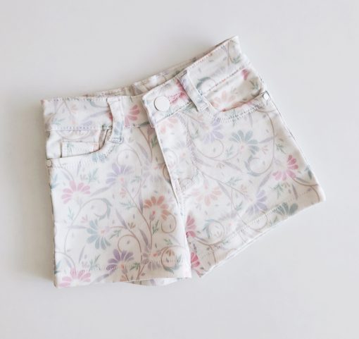 Girls Denim Shorts -RR5698-1-FLORAL