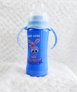 Baby Premium Steel Feeding Bottle - NRFB - Blue Giraffe