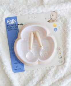 Baby Food Bowl Plate with Spoon & Fork Set - NRBP01- Peach