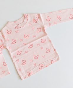 Full Sleeve Top - NRFST- Peach Butterfly