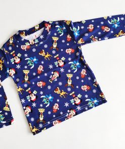Full Sleeve Top - NRFST-Dark Blue With Christmas