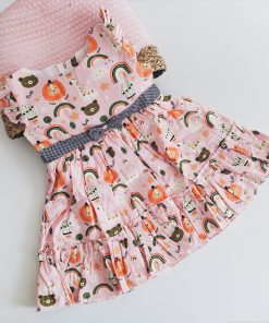 Girls cotton frock - JLX3698 - Animal And Rainbow