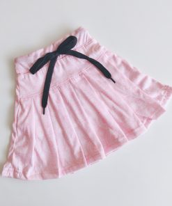 Girls Skirt -CLSK-Pink and White Round