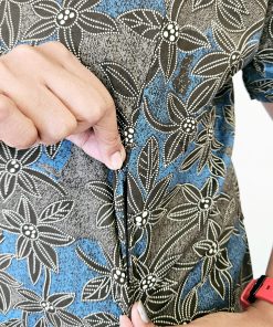 Maternity/ Feeding dress - PPMF01 - Blue leaf - Image 2