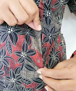 Maternity/ Feeding dress - PPMF01-Maroon leaf - Image 2