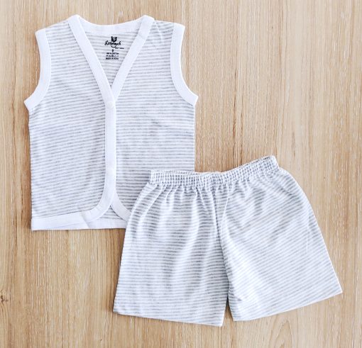 Jhabla Shorts set - LTJS01- Ash and White Strip