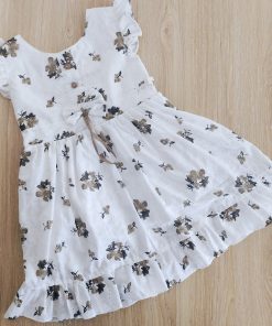 Frock- CBFK- White with Brown Floral