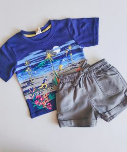 T-shirt and Shorts Set-STB 657-Beach