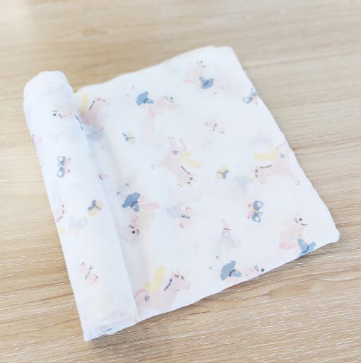 Muslin cotton Bath towel - PPBT002 - 70x100cm - Butterfly and Unicorn