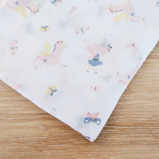 Muslin cotton Bath towel - PPBT002 - 70x100cm - Butterfly and Unicorn - Image 2