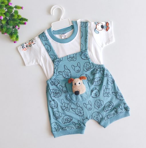 Boys Romper  - NL-1653 - Blue With Dog