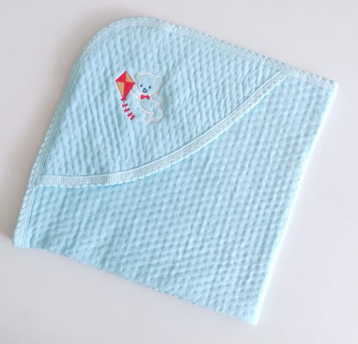 Hooded Blanket -HBL - 80x80cms- Sky Blue