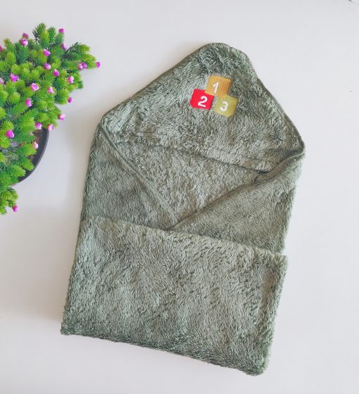 Fleece Hooded Blanket -NRHBL05 - 80x80cms- Green