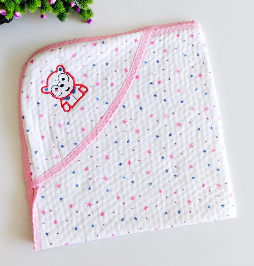 Hooded Blanket - NRHBL - 80x80cms - Pink with Star