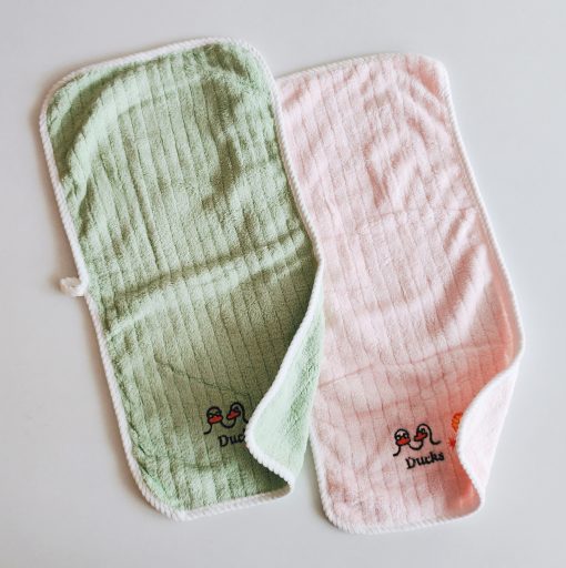 Micro Fiber Burp cloth - Pack of 2 - NRBCLCM - Pink + Green