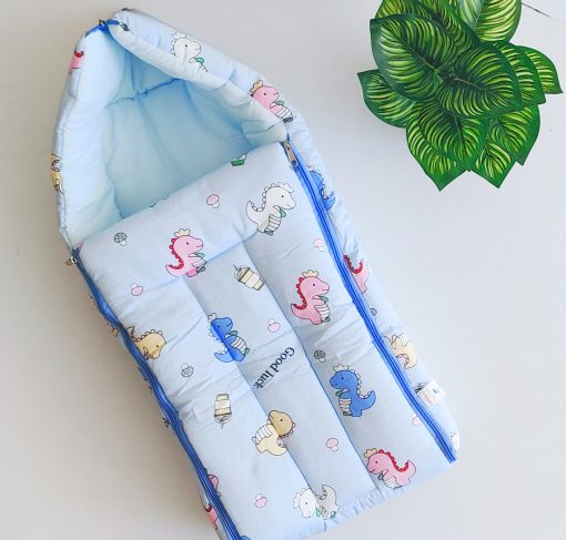 Cotton Kangaroo Wrapper - VCKW01 - Blue Color Full Dinos