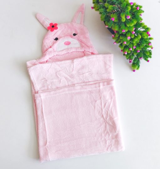 Hooded Blanket - VCHBL01 - 110x80cm - Light Pink Rabbit