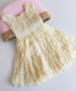 Girls Frock - JLX - Yellow and Color Dot