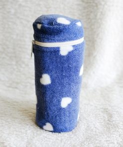 Baby Feeding Bottle Cover - NRBC0 - Blue With White Heart