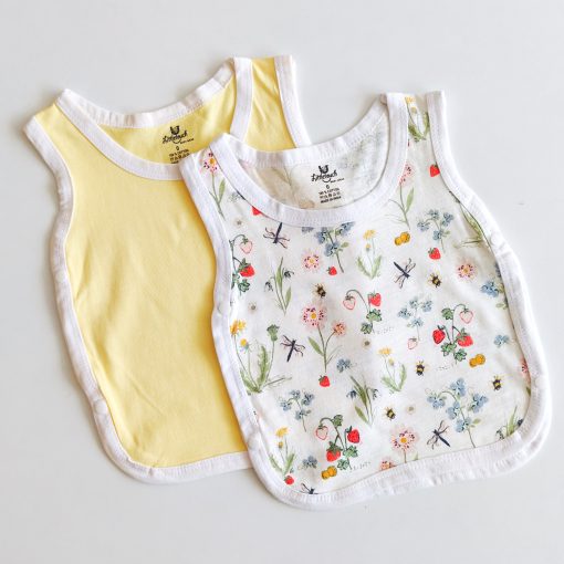 Side Button Jhabla Sleeveless - LTJHCM01 - Yellow + Strawberry Plant