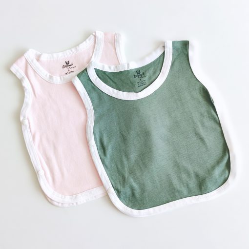 Side Button Jhabla Sleeveless - LTJHCM01 - Pink + Dark Green