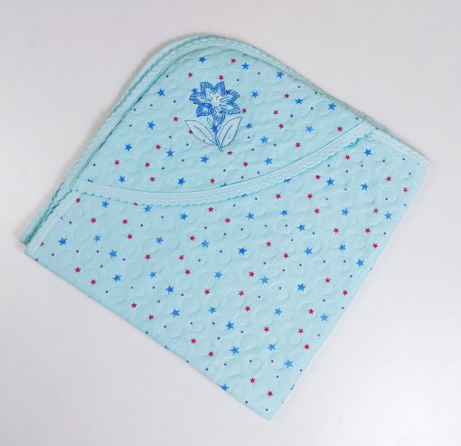 Hooded Blanket - NRHBL - 80x80cms - Color With Star - Blue