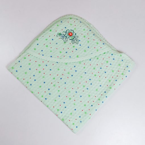 Hooded Blanket - NRHBL - 80x80cms - Color With Star - Green