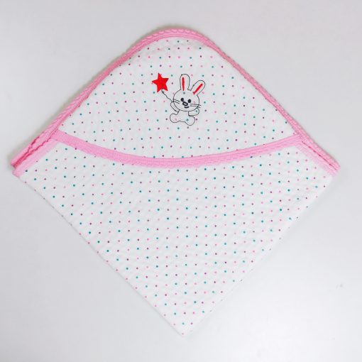 Hooded Blanket - NRHBL - 80x80cms - Color Full Dots - Pink