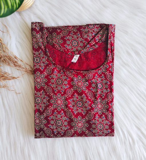 Maternity/ Feeding dress - MFK - Maroon Kolam Design