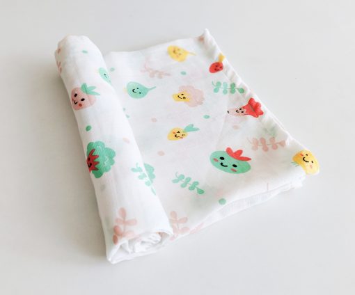 Muslin cotton swaddle - PPSW5 - 100*100 - Vegies