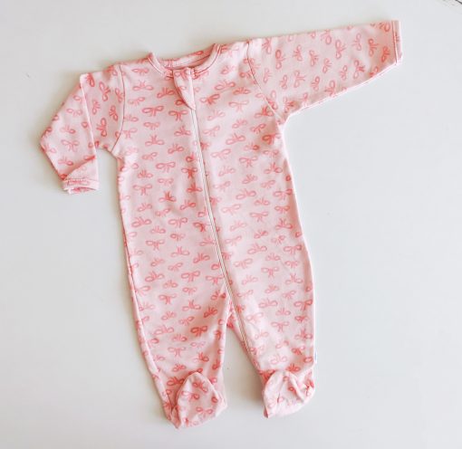 Sleeping Suit - AZSS - Pink with Pink Bow